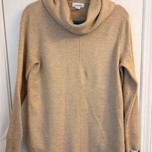 Calvin Klein Women's Beige Cowl Neck Sweater